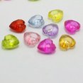 thumbnail image 2 of U8MO 100 Mixed Color Transparent Acrylic Faceted Heart Pedants 12mm Charm Beads, 2 of 5