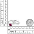 thumbnail image 4 of Gem Stone King 925 Sterling Silver Red Created Ruby and White Topaz Wedding Engagement Ring Band Bridal Set for Women (2.91 Cttw, Gemstone July Birthstone, Round 7MM, Size 8), 4 of 4