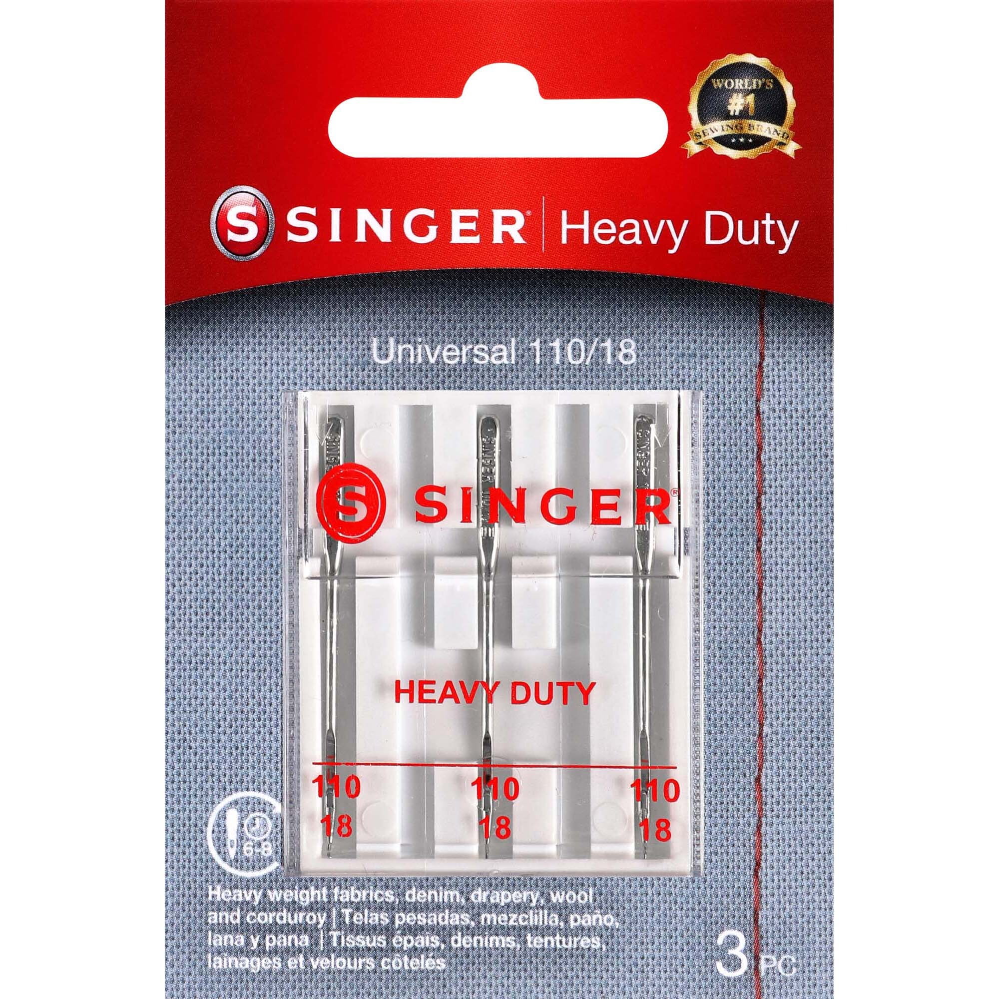 SINGER Heavy Duty Sewing Machine Needles, Size 110/18 - 3 Count