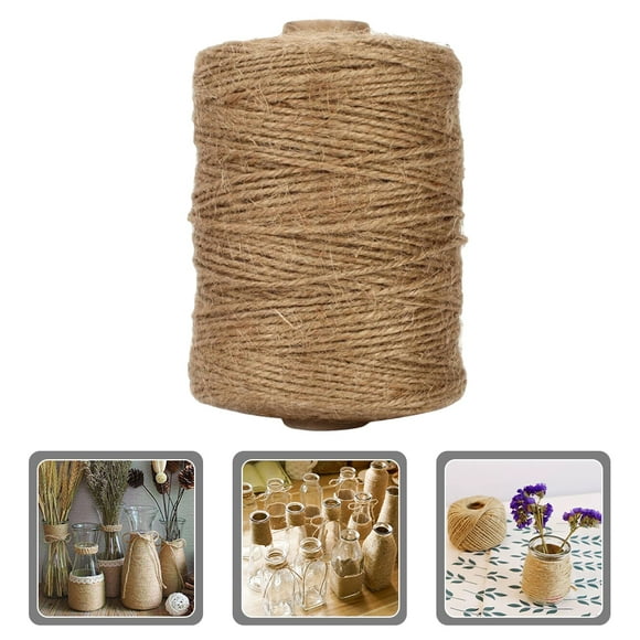Minkissy 1 Roll Natural Jute Twine Decorative Jute Rope Light Brown DIY Projects for Weddings