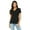 Black, variant on The Bella + Canvas Ladies Relaxed Jersey Short Sleeve V-Neck T-Shirt - BLACK - S