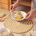 thumbnail image 4 of Round Woven Placemats Rattan Weave Table Mats For Dining Table, 4 of 7