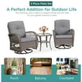 thumbnail image 4 of MEETWARM 3 Pieces Outdoor Wicker Swivel Rocker Patio Set, Rocking Chairs Rattan Patio Furniture Sets with Thickened Cushion and Glass-Top Coffee Table, Conversation Bistro Set for Porch (Gray), 4 of 7