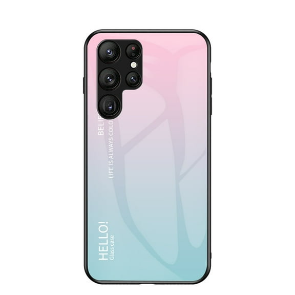 for Samsung Galaxy S25 Edge Case,Tempered Glass Gradient Color Pattern TPU Frame Hybrid Slim case for Samsung Galaxy S25 Edge, Case Anti-Scratch Anti-Drop Anti-fingerprint, Pink