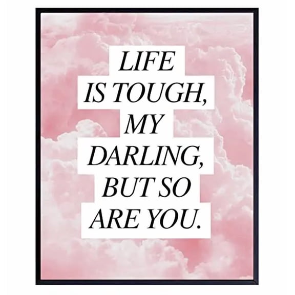 Life is Tough But So Are You 8 x 12 Metal Tin Sign - Encouragement Gifts for Women - Inspiring Positive Quotes Wall Decor - Inspirational - Uplifting Gifts for Women - Encouraging rustic metal sign