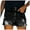Black, variant on Gubotare Fashion Women Ripped Jeans Shorts High Waist Stretchy Frayed Hem Denim Short Black M