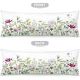 thumbnail image 5 of Floral Body Pillow Cover 20"x54" Pillow Case Wild Flower Plant Vintage Florals Herbs and Botanical Rectangle Long Pillow Cases Protector with Hidden Zipper Decorative Bedding Pillowcase for Bed,Couch, 5 of 5