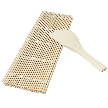 

Pontos Home Kitchen Sushi Rolling Maker Bamboo Material Roller DIY Mat with Rice Paddle