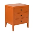 thumbnail image 1 of Webb 3-Drawer Wooden Nightstand by East at Main - Orange Solid Wood Accent Table / End Table with Black Accents (19x15x23), 1 of 6