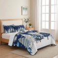 thumbnail image 5 of Quilts King Size Bedding Set, Navy Blue Christmas Lightweight Quilted Comforter, Xmas Trees Balls Snowflake Pine Cone Soft Reversible Bedspread Coverlet with Pillow Covers for All Season, 96" x 106", 5 of 9