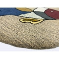 thumbnail image 6 of 3'x3' Hand-Tufted Round Wool Area Rug, Multicolor Fish Pattern, Modern Carpet for Living Room, Bedroom, or Office, 6 of 7