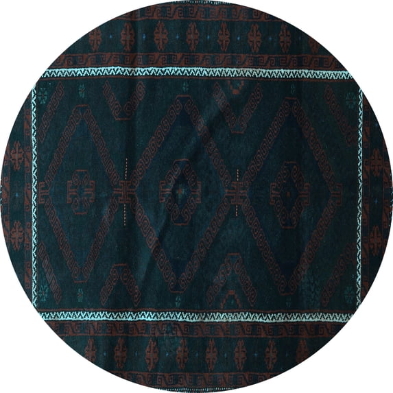 Ahgly Company Indoor Round Persian Light Blue Traditional Area Rugs, 8' Round