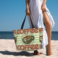 thumbnail image 4 of Yiaed Retro Cover For Coffee Print Large Capacity Beach Travel Bag - Waterproof Zipper Vacation Tote for Sandproof Storage, and Camping, 4 of 5