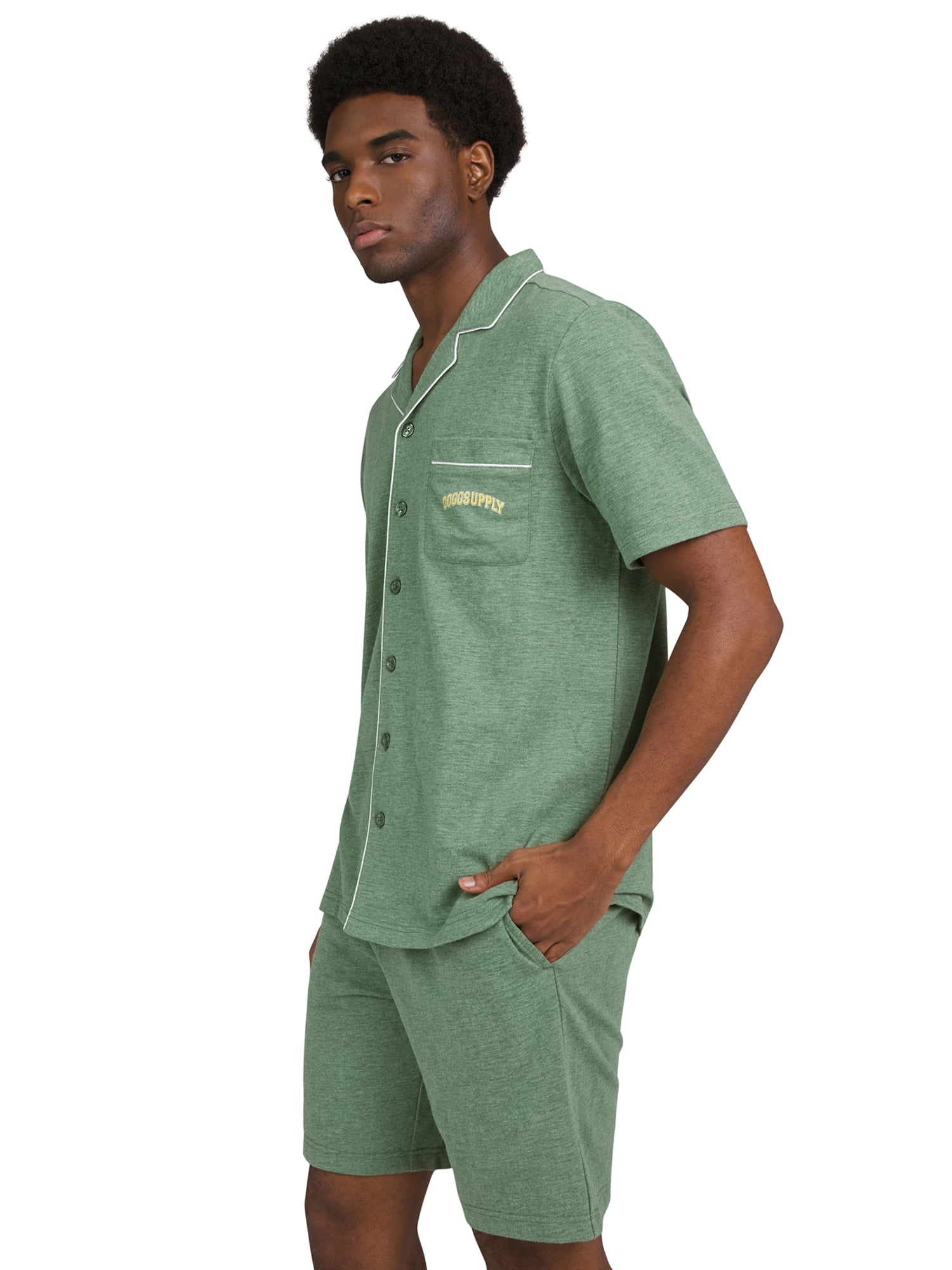 Dogg Supply by Snoop Dogg Men's Notch Collar Shirt and Shorts Pajama Set, 2-Piece