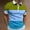 Light Blue, variant on Swuxness Men's Short Sleeve Turndown Collar Shirt Print Zip Closure Casual Lightweight Top