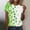 #092-Multicolor, variant on Haivin Ladies' St. Patrick's Day Printed Short Sleeved Round Neck Top