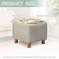 thumbnail image 3 of SCRAWLGOD Swan Floral Print Light Beige Footstool Slipcover, Square Ottoman Cover Footrest Sofa Slipcovers Soft Footstool Covers Slipcovers Stretch Furniture Protector with Anti-Slip Band, 3 of 7