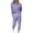 Purple, variant on Women 2 Piece Lounge Outfit Long Sleeve Stripe Tops High Waisted Jogger Pants Set Spring Travel Clothes Tracksuit (L, Purple)