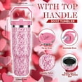 thumbnail image 2 of 30 oz Valentine Tumbler with Lid and Straw, Pink Hearts Tumbler Insulated Coffee Travel Mug Cup Water Bottle Cute Valentine''s Day Gifts for Women Girls Couples Wife Girlfriend, 2 of 7