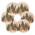 thumbnail image 7 of Yayeee 6 PCS Drink Coasters with Holder Set Woven Absorbent Round Tabletop Hot Pad, Brown Christmas Trees, 7 of 7