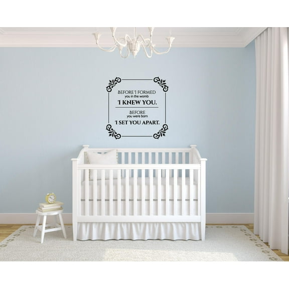 Jeremiah 1:5 I Set You Bible Verse Religious Religion Christ Saying Motivational Quote Wall Decal Wall Art Designs Stickers for Home Room House Decor Vinyl Wall Sticker Decoration (10x10 inch)