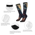 thumbnail image 5 of Vsdgher Starry Sky Moon Wolf Leader Print Thigh High Socks Extra Long Stretchy Sock Women Over Knee High Opaque Stocking Daily Wear, 5 of 5