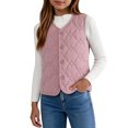 thumbnail image 4 of StSilkitty Boys Girls Puffer Vest Sleeveless V Neck Button down Quilted Jacket Vest Fall Winter School Uniform Coat, 4 of 5