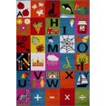 thumbnail image 1 of Ladole Rugs Colorful Red Blue Orange Cartoon Alphabets Rug Mat Carpet for Kids Children Baby Little Girl Boy Bed room Small Large Long Non Slip Skid Size 3x5. 4x6, 5 x 8, 7 x 10, 9 by 12, 11 feet ft, 1 of 5