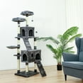 thumbnail image 3 of 2021 Newest Upgrade Cat Tree with 2 Condos and 2 Perches, Multi-Level Cat Activity Tree Tower Luxury Condos with Scratching Posts, Plush Basket, for Ragdoll, Oriental Cat, American Curl, Grey, S12018, 3 of 8