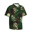 thumbnail image 2 of Balery Camouflage Skull Print Men's Hawaiian Shirts Short Sleeve Beach Shirt Relaxed Fit Vacation Button Down Shirts-Large, 2 of 9