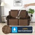 thumbnail image 2 of Non Slip Recliner Sofa Covers,Velvet Waterproof Recliner Couch Covers for 2 seat,Washable Reclining Couch Cover Furniture Protector for Dogs,Pets (Brown, 2 Seater), 2 of 9