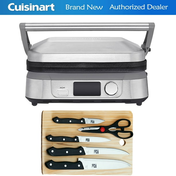 Cuisinart GR5B Series Griddler Five with 5Piece Knife Set and Cutting