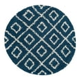 thumbnail image 2 of Unique Loom Trellis Shag Collection Area Rug - Ruth (5' 3" Round Navy Blue/Ivory), 2 of 9
