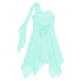 thumbnail image 5 of iiniim Kids One Shoulder 3D Applique Chiffon Prom Party Wedding Flower Girls High Low Dress Mint Green 10, 5 of 7