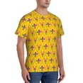 thumbnail image 2 of Bixox Men's Mardi Gras Crayfish and Fleur de lis Printed Short Sleeve Skinny Athletic T-Shirt, 2 of 6