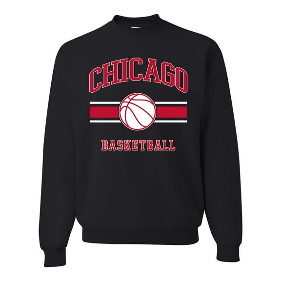 Wild Bobby City of Chicago CHI Basketball Fantasy Fan Sports Unisex Crewneck Sweatshirt, Black, Small