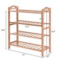 thumbnail image 2 of Costway 4 Tier Bamboo Shoe Rack Entryway Shoe Shelf Storage Organizer Furniture, 2 of 10