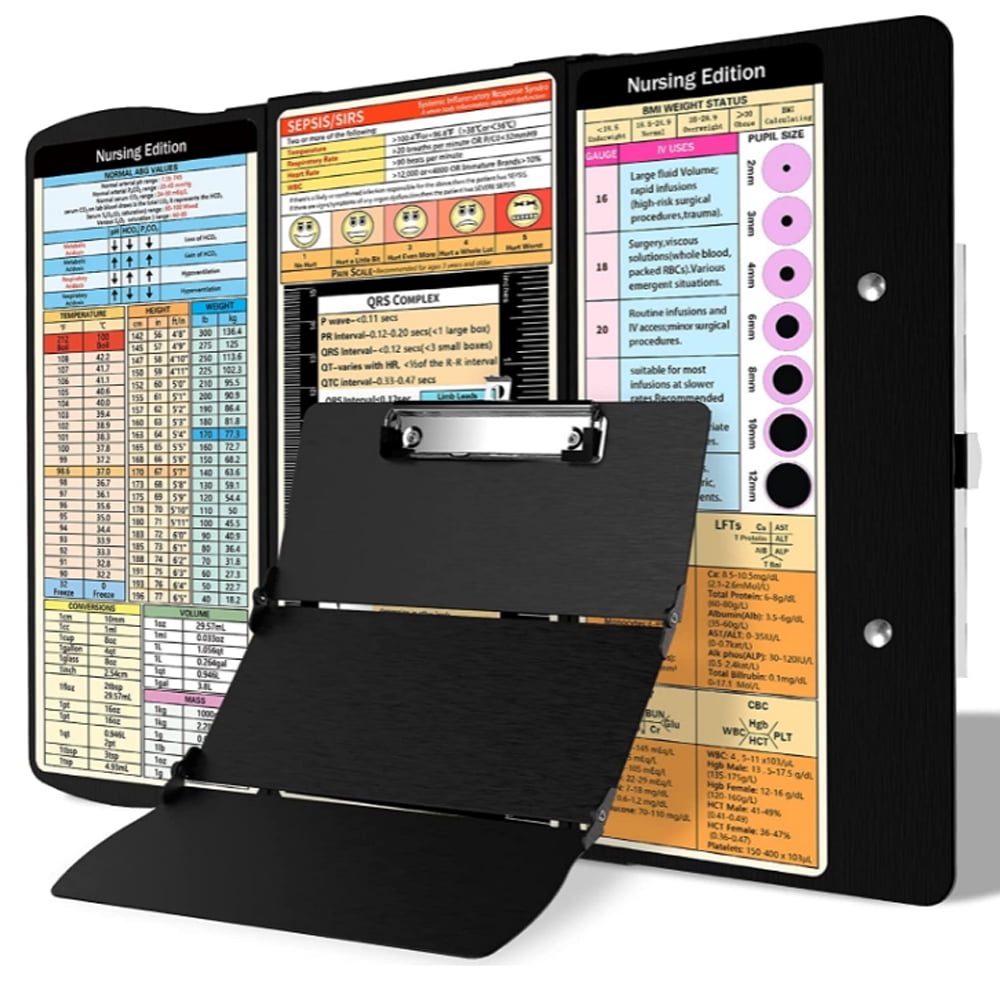 Nursing Clipboard Foldable, Nurse Pocket Clipboard 3 Layers with