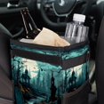 thumbnail image 6 of Halloween Cemetery Foldable Mini Car Trash Can with Lid and Leak-Proof Hanging Storage Bag, 6 of 6