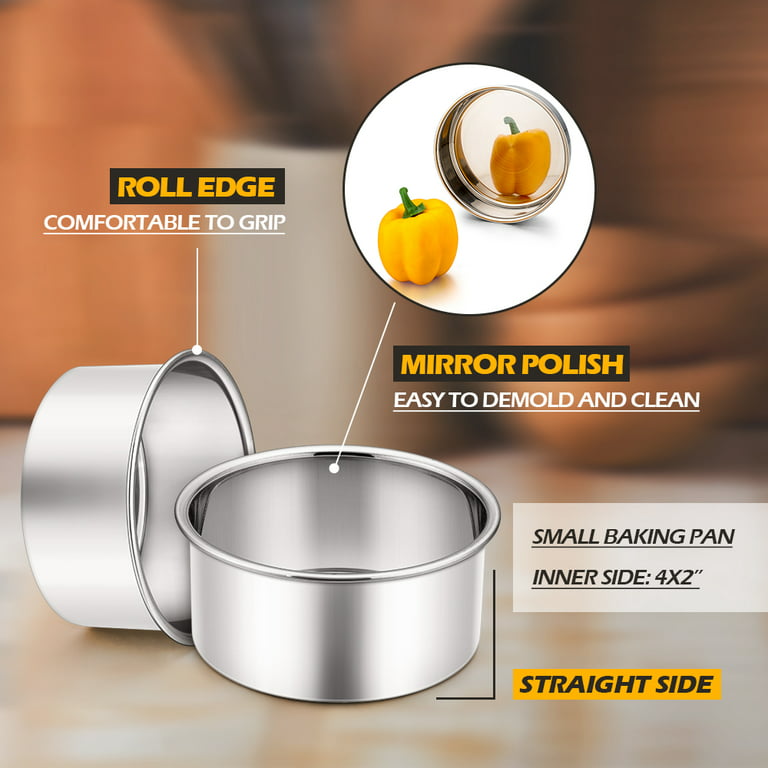E-far Cake Pan Set of 3 (4 inch/6 inch/8 inch), Stainless Steel Small —  CHIMIYA