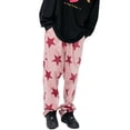 thumbnail image 2 of Txlixc Moda femenina casual Pantalones rectos Estampado de estrellas Dibujo Cordón elástico cintura pantalones holgura Pantalones deportivos Calle Txlixc  moda, 2 of 5