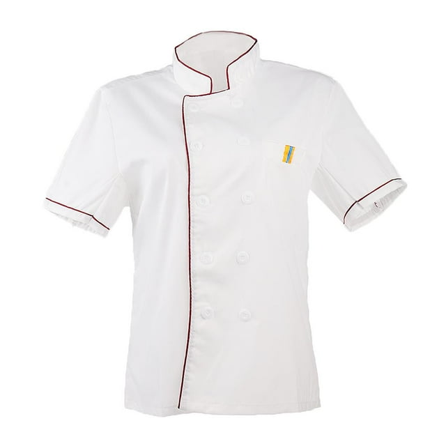 Esquirla Manteau à Manches Courtes Cook à Simple Boutonnage TG Rouge