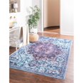 thumbnail image 2 of Unique Loom Renaissance Medallion Rug 5' 3 x 8' Rectangle Light Blue/Black, 2 of 2