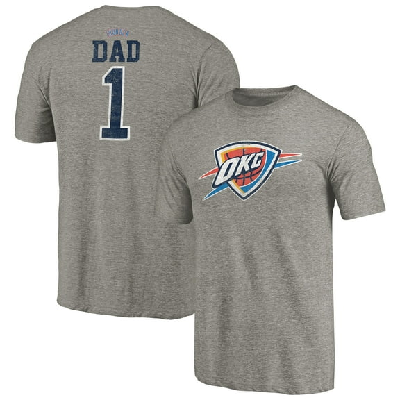 Men's Gray Oklahoma City Thunder Greatest Dad Tri-Blend T-Shirt