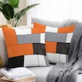 thumbnail image 2 of Orange Grey Geometric Throw Pillow Covers 18x18 Inch Set of 2, Modern Black White Abstract Art Waterproof Outdoor Pillow Covers, Decorative Cushion Pillowcases for Couch, Sofa, Bed, Garden, Patio, 2 of 9