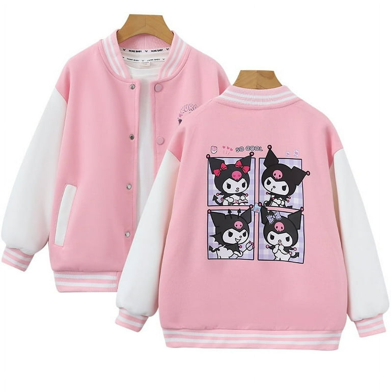 【限定コラボ】アンダーカバー × クリーミィマミ　Bomber Jacket Kuromi Bomber Jacket Girls Varsity Jacket Long Sleeve Zip Baseball
