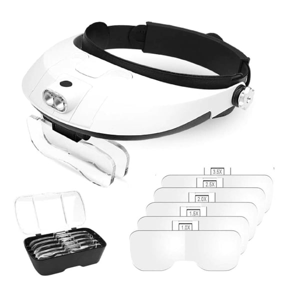 hejhncii Hands Release LED Illuminated Headwear Magnifier for Entomology and Bees Rearing