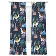 thumbnail image 2 of Tropical Palm Trees Sheer Curtains 84 Inches Long 2 Panels Set, Window Sheer Curtains for Living Room/Bedroom, Desert Camels Houses Aloe Vera Black Light Filtering Rod Pocket Curtain 52''x84''x2, 2 of 8