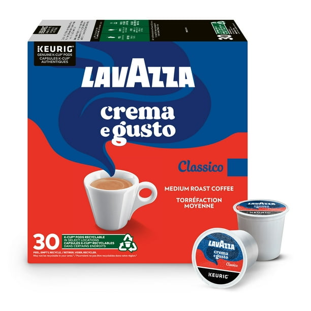 Capsules KCup de café Crema e Gusto Lavazza, torréfaction moyenne 30