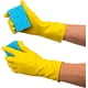 thumbnail image 3 of Paquete de 3 guantes de limpieza amarillos, guantes profesionales de látex de caucho natural, 3 of 5